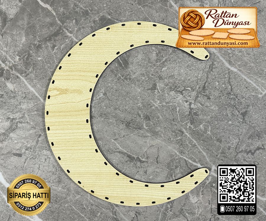 Ay Şeklinde Rattan Taban - 20 cm Ay Şeklinde Rattan Taban - 20 cm
