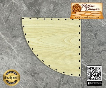 Çeyrek Daire Akçaağaç Rattan Taban - 20 cm Çeyrek Daire Akçaağaç Rattan Taban - 20 cm