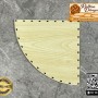 Çeyrek Daire Akçaağaç Rattan Taban - 20 cm