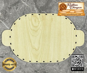 Kulplu Akçaağaç Rattan Taban - 20x13 cm Kulplu Akçaağaç Rattan Taban - 20x13 cm