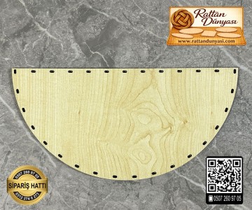 Yarım Daire Akçaağaç Rattan Taban - 20x10 cm Yarım Daire Akçaağaç Rattan Taban - 20x10 cm