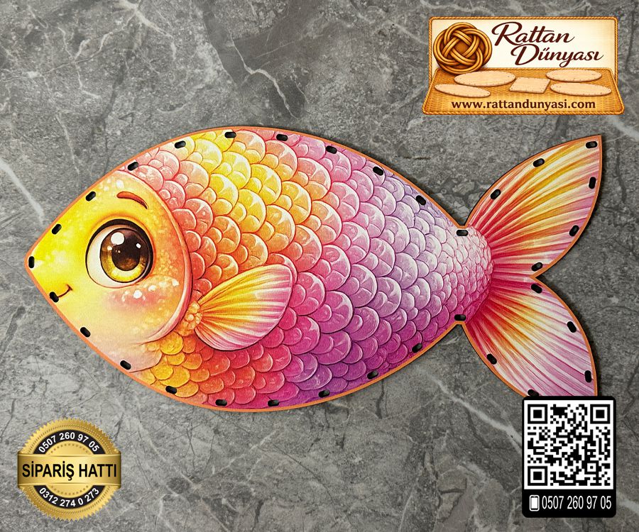 Baskılı Balık Rattan Taban - Model 1 Baskılı Balık Rattan Taban - Model 1