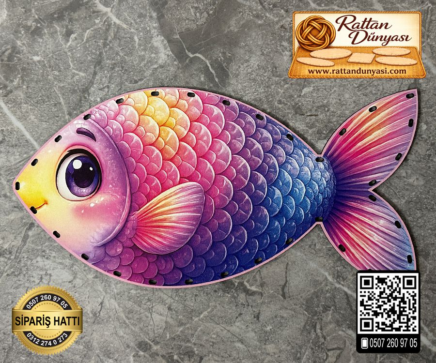 Baskılı Balık Rattan Taban - Model 6 Baskılı Balık Rattan Taban - Model 6