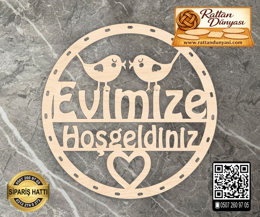 Evimize Hoşgeldiniz Rattan Kapı Süsü -2 Model Evimize Hoşgeldiniz Rattan Kapı Süsü -2 Model