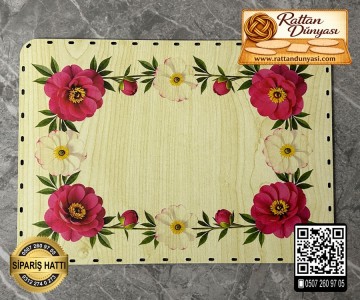 Baskılı Dikdörtgen Rattan Taban - Model-17 Baskılı Dikdörtgen Rattan Taban - Model-17