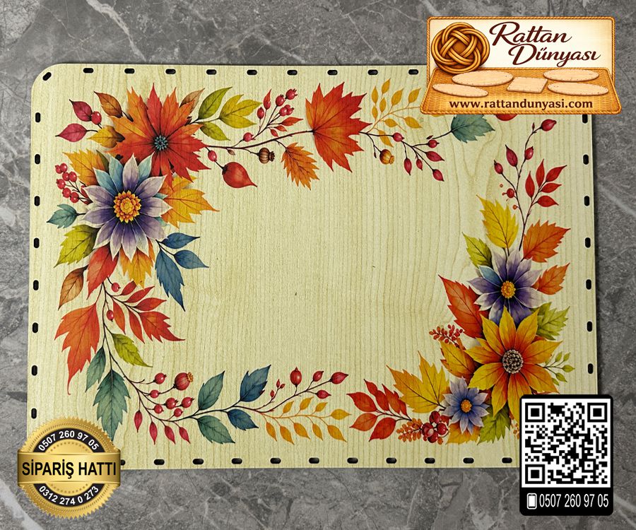 Baskılı Dikdörtgen Rattan Taban - Model-20 Baskılı Dikdörtgen Rattan Taban - Model-20