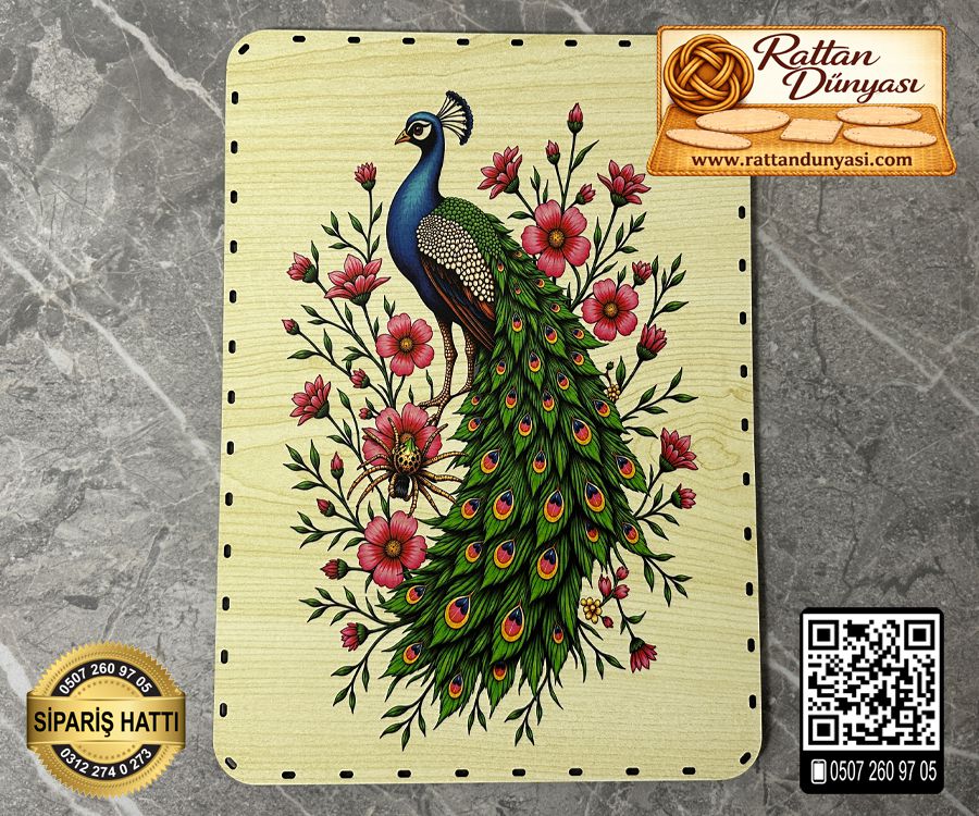 Baskılı Dikdörtgen Rattan Taban - Model-25 Baskılı Dikdörtgen Rattan Taban - Model-25
