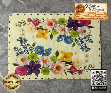 Baskılı Dikdörtgen Rattan Taban - Model-35 Baskılı Dikdörtgen Rattan Taban - Model-35