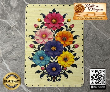 Baskılı Dikdörtgen Rattan Taban - Model-38 Baskılı Dikdörtgen Rattan Taban - Model-38