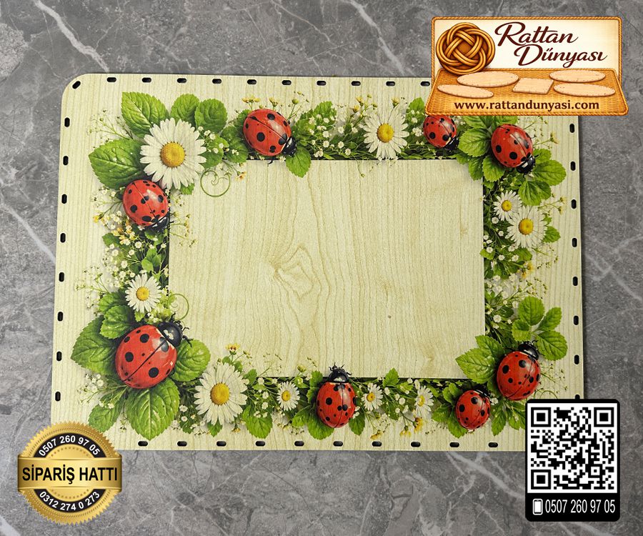 Baskılı Dikdörtgen Rattan Taban - Model-4 Baskılı Dikdörtgen Rattan Taban - Model-4