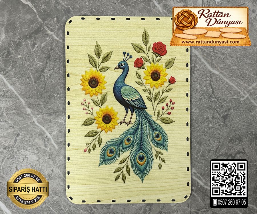 Baskılı Dikdörtgen Rattan Taban - Model-43 Baskılı Dikdörtgen Rattan Taban - Model-43