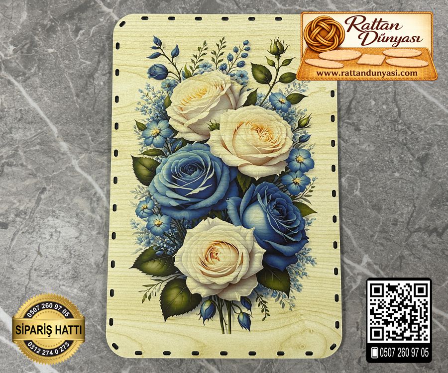 Baskılı Dikdörtgen Rattan Taban - Model-50 Baskılı Dikdörtgen Rattan Taban - Model-50