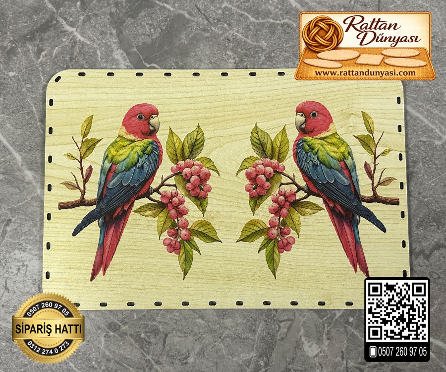 Baskılı Dikdörtgen Rattan Taban - Model-52 Baskılı Dikdörtgen Rattan Taban - Model-52