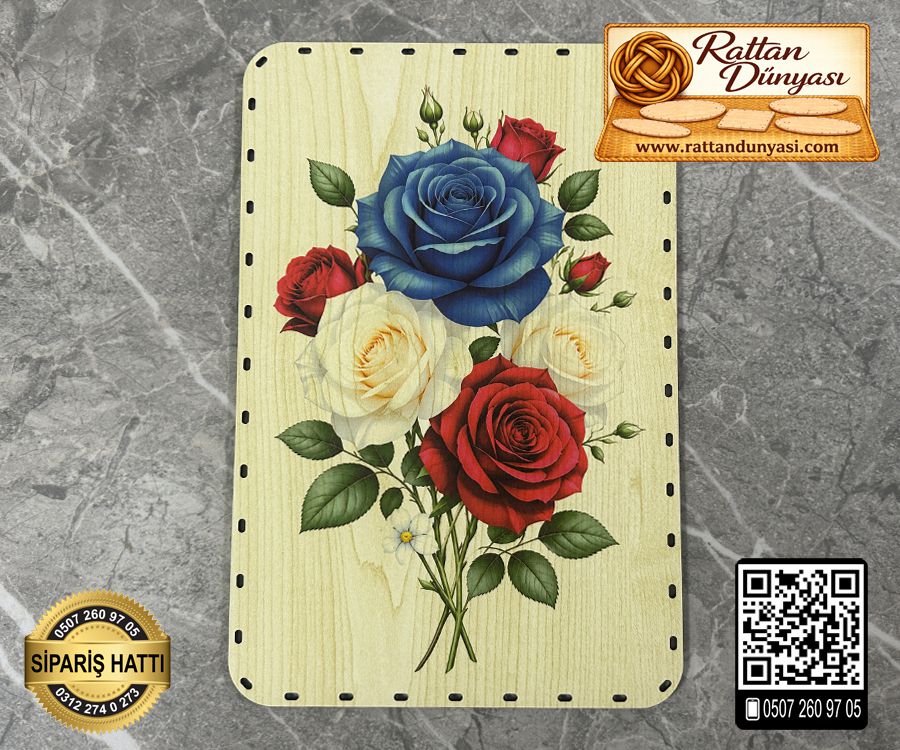 Baskılı Dikdörtgen Rattan Taban - Model-60 Baskılı Dikdörtgen Rattan Taban - Model-60