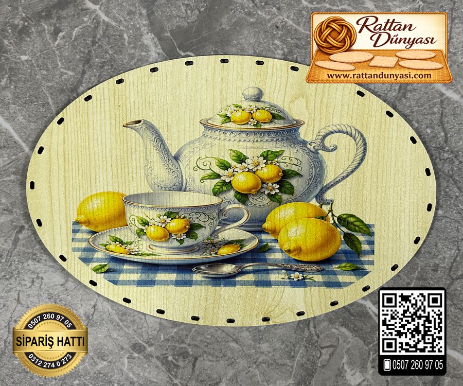 Baskılı Elips Rattan Taban - Model-14 Baskılı Elips Rattan Taban - Model-14