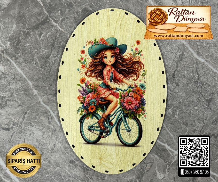 Baskılı Elips Rattan Taban - Model-18