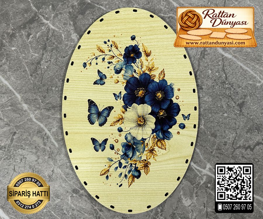 Baskılı Elips Rattan Taban - Model-27 Baskılı Elips Rattan Taban - Model-27