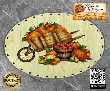 Baskılı Elips Rattan Taban - Model-3 Baskılı Elips Rattan Taban - Model-3