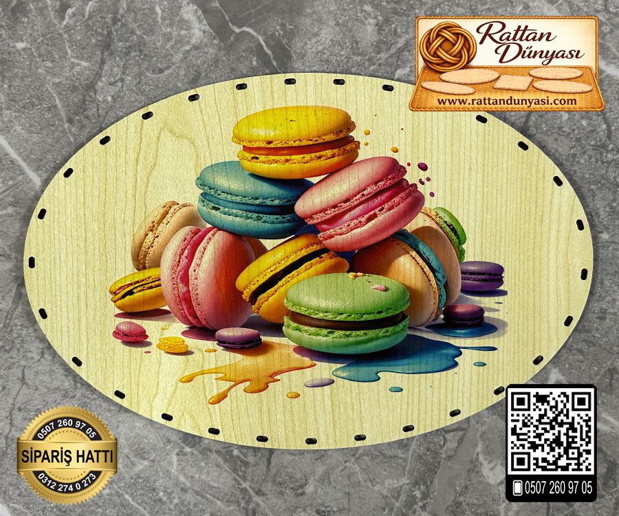 Baskılı Elips Rattan Taban - Model-36