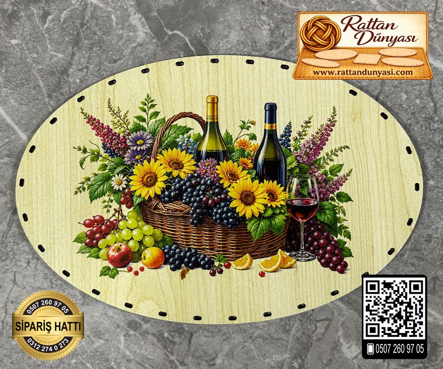 Baskılı Elips Rattan Taban - Model-43 Baskılı Elips Rattan Taban - Model-43