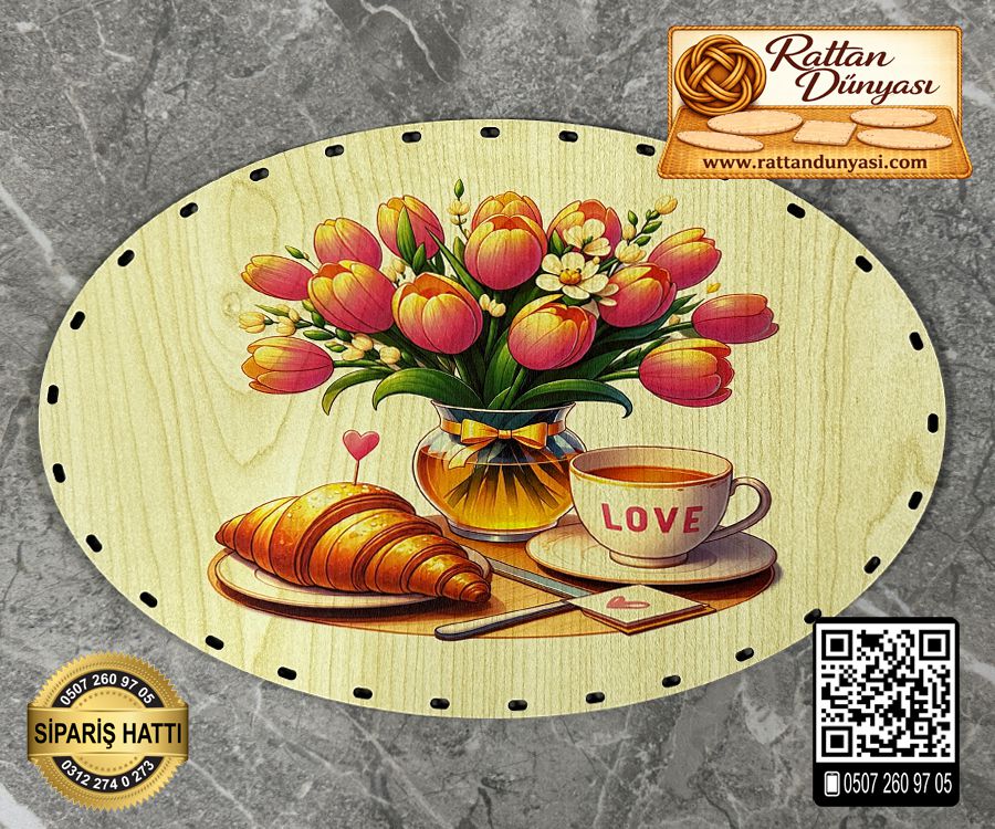 Baskılı Elips Rattan Taban - Model-46 Baskılı Elips Rattan Taban - Model-46