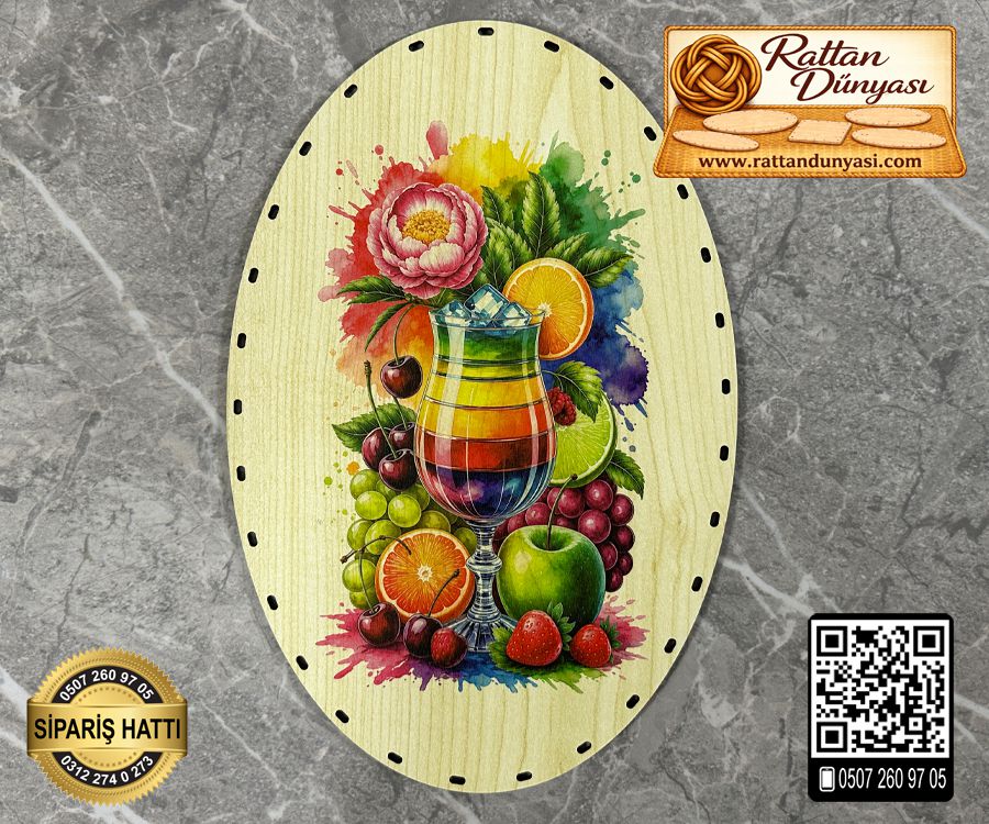 Baskılı Elips Rattan Taban - Model-51 Baskılı Elips Rattan Taban - Model-51
