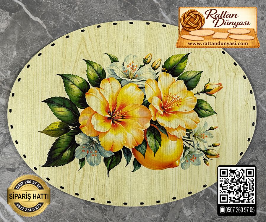 Baskılı Elips Rattan Taban - Model-57 Baskılı Elips Rattan Taban - Model-57