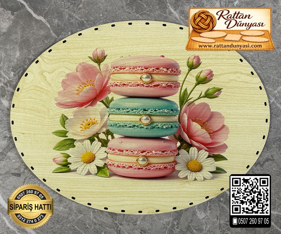 Baskılı Elips Rattan Taban - Model-59