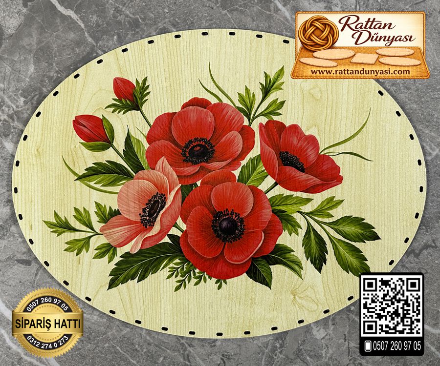 Baskılı Elips Rattan Taban - Model-61 Baskılı Elips Rattan Taban - Model-61