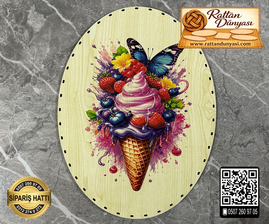 Baskılı Elips Rattan Taban - Model-64 Baskılı Elips Rattan Taban - Model-64