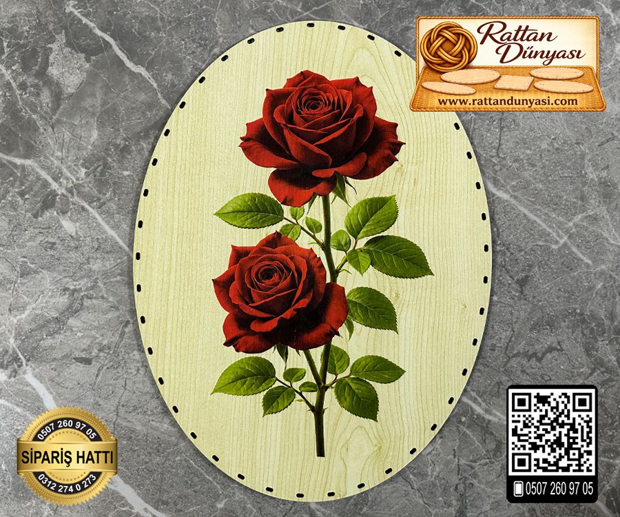 Baskılı Elips Rattan Taban - Model-68 Baskılı Elips Rattan Taban - Model-68