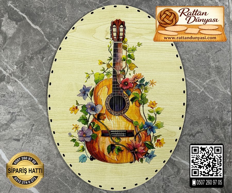 Baskılı Elips Rattan Taban - Model-72