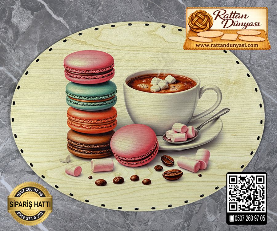 Baskılı Elips Rattan Taban - Model-80