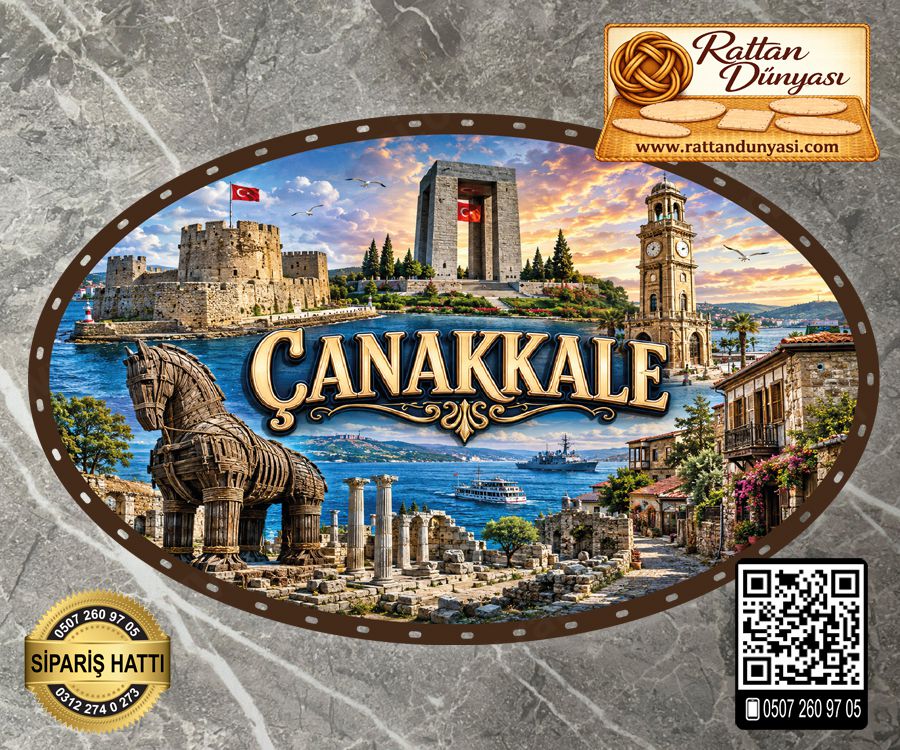 Çanakkale Temalı Rattan Taban Çanakkale Temalı Rattan Taban