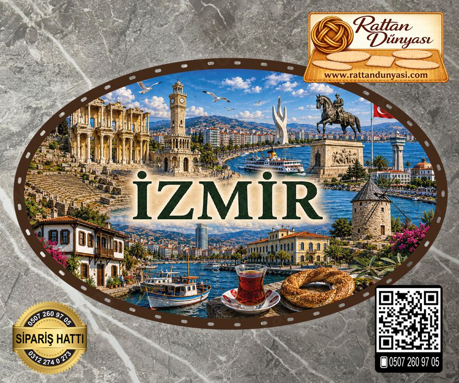 İzmir Temalı Rattan Taban İzmir Temalı Rattan Taban