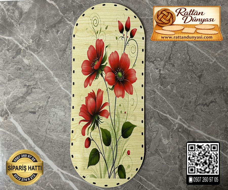 Baskılı Oval Rattan Taban (40x16)- Model-11 Baskılı Oval Rattan Taban (40x16)- Model-11