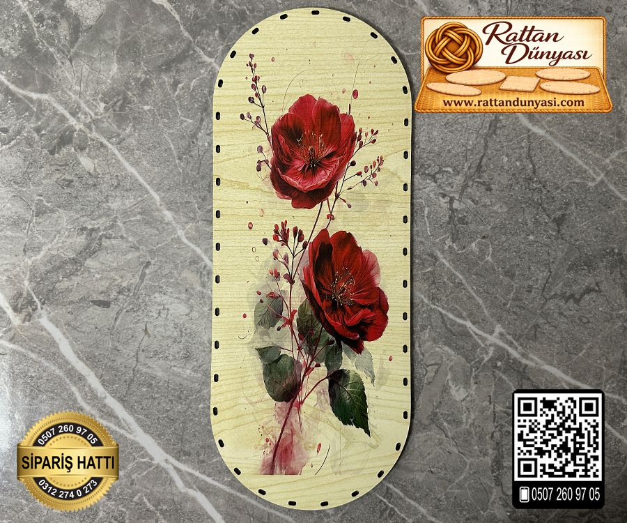 Baskılı Oval Rattan Taban (40x16)- Model-12 Baskılı Oval Rattan Taban (40x16)- Model-12