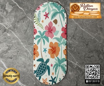Tam Baskılı Oval Rattan Taban (40x16)- Model-16 Tam Baskılı Oval Rattan Taban (40x16)- Model-16