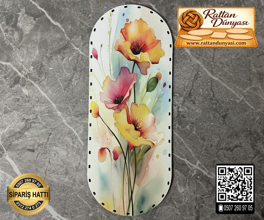 Tam Baskılı Oval Rattan Taban (40x16)- Model-18 Tam Baskılı Oval Rattan Taban (40x16)- Model-18