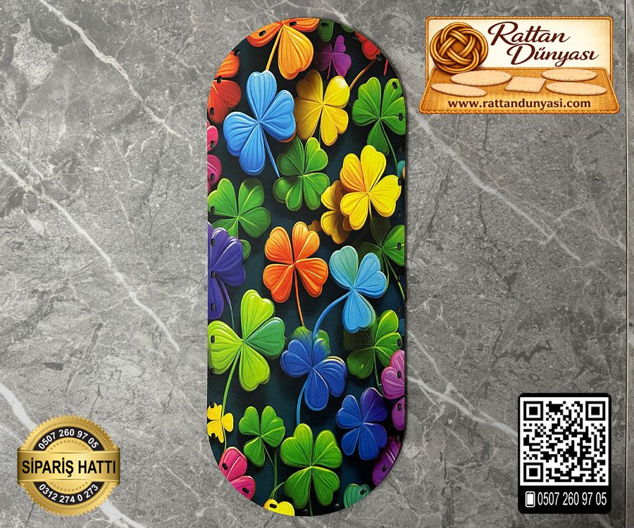Tam Baskılı Oval Rattan Taban (40x16)- Model-3 Tam Baskılı Oval Rattan Taban (40x16)- Model-3