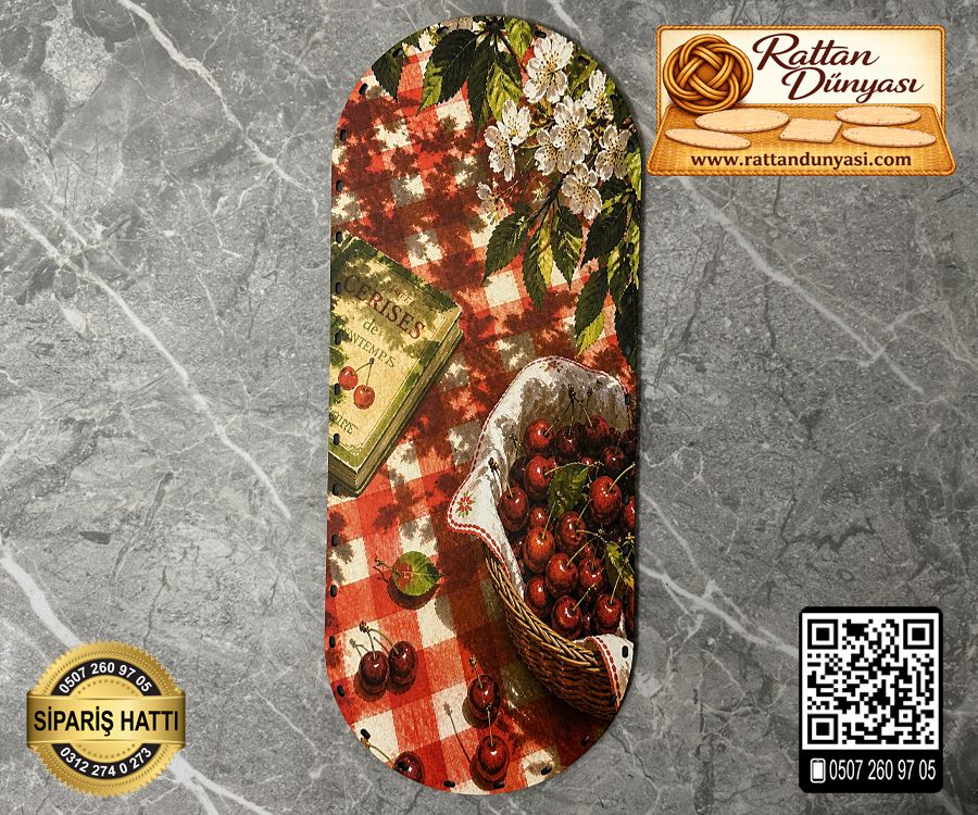 Tam Baskılı Oval Rattan Taban (40x16)- Model-6