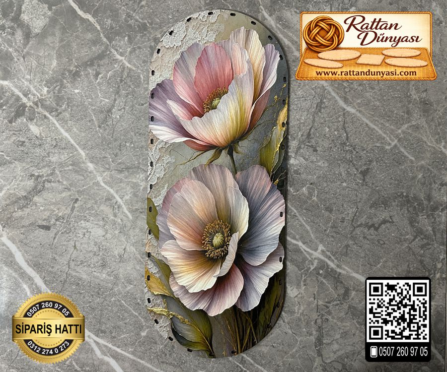 Tam Baskılı Oval Rattan Taban (40x16)- Model-9 Tam Baskılı Oval Rattan Taban (40x16)- Model-9