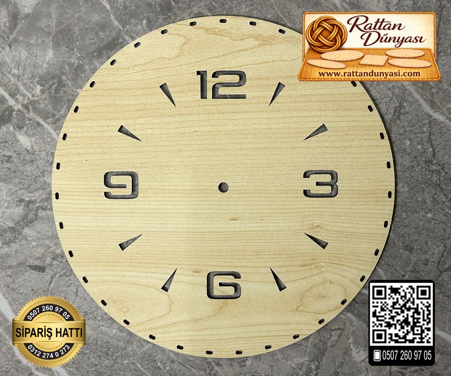 Rattan Ahşap Saat Tabanı - 3 Model - 15cm Rattan Ahşap Saat Tabanı - 3 Model - 15cm