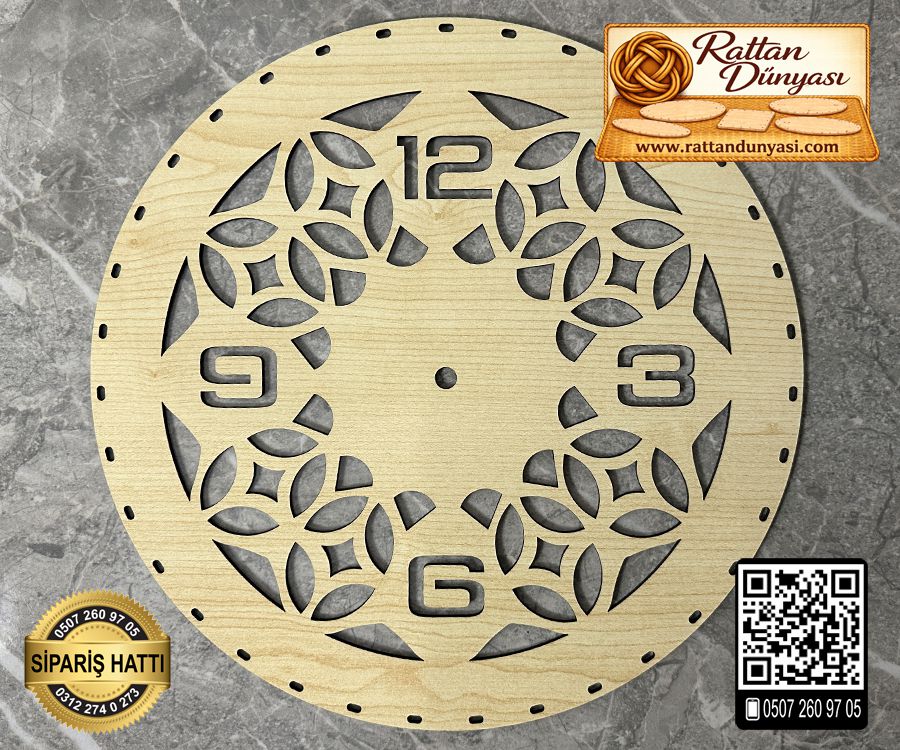 Rattan Saat Tabanı - 6 Model - 30cm Rattan Saat Tabanı - 6 Model - 30cm