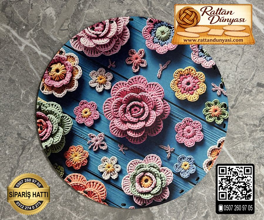 Tam Baskılı Daire Rattan Taban - Model 14 Tam Baskılı Daire Rattan Taban - Model 14