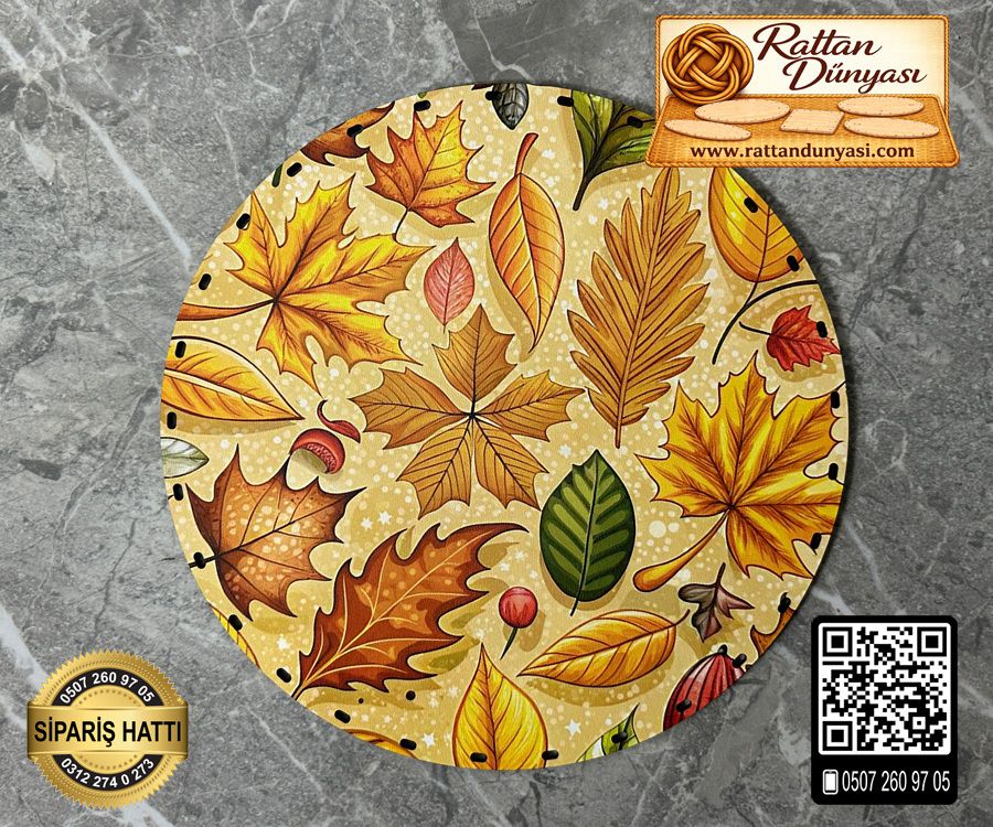 Tam Baskılı Daire Rattan Taban - Model 22 Tam Baskılı Daire Rattan Taban - Model 22