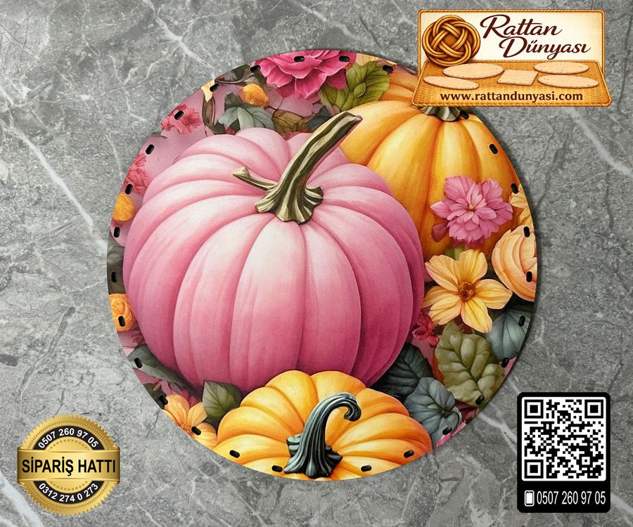 Tam Baskılı Daire Rattan Taban - Model 4