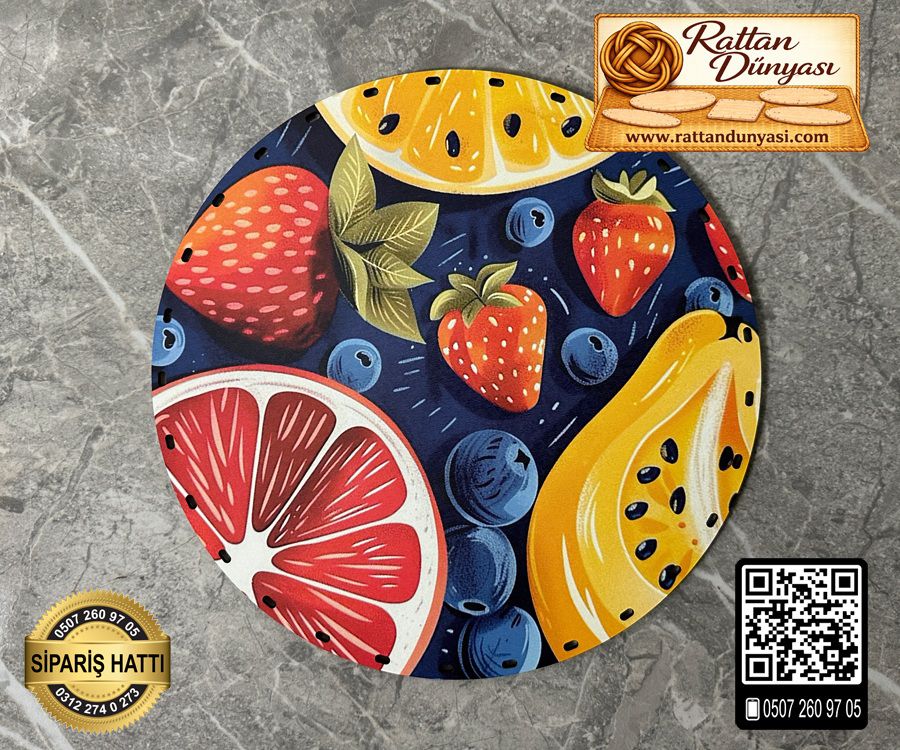 Tam Baskılı Daire Rattan Taban - Model 45 Tam Baskılı Daire Rattan Taban - Model 45