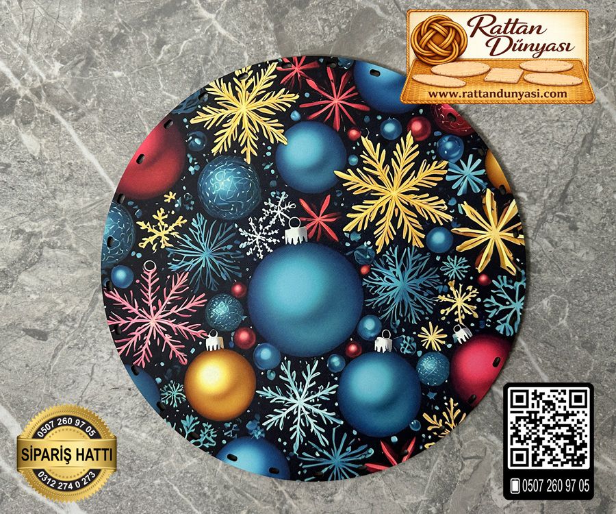 Tam Baskılı Daire Rattan Taban - Model 5