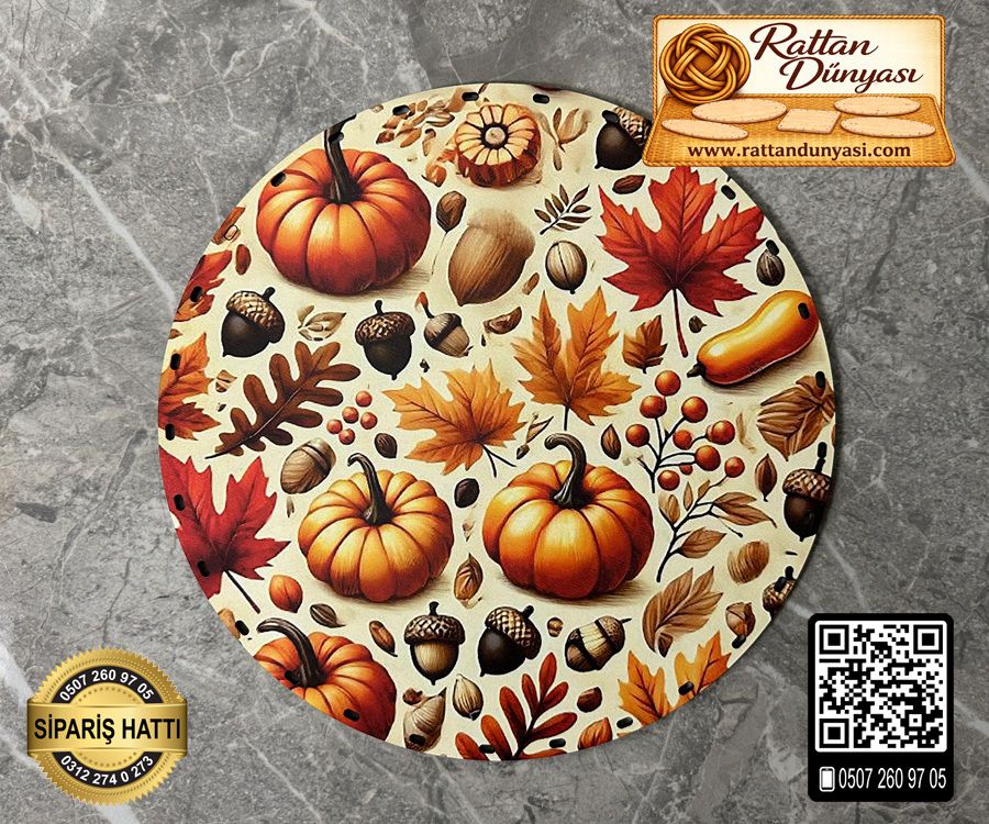 Tam Baskılı Daire Rattan Taban - Model 50